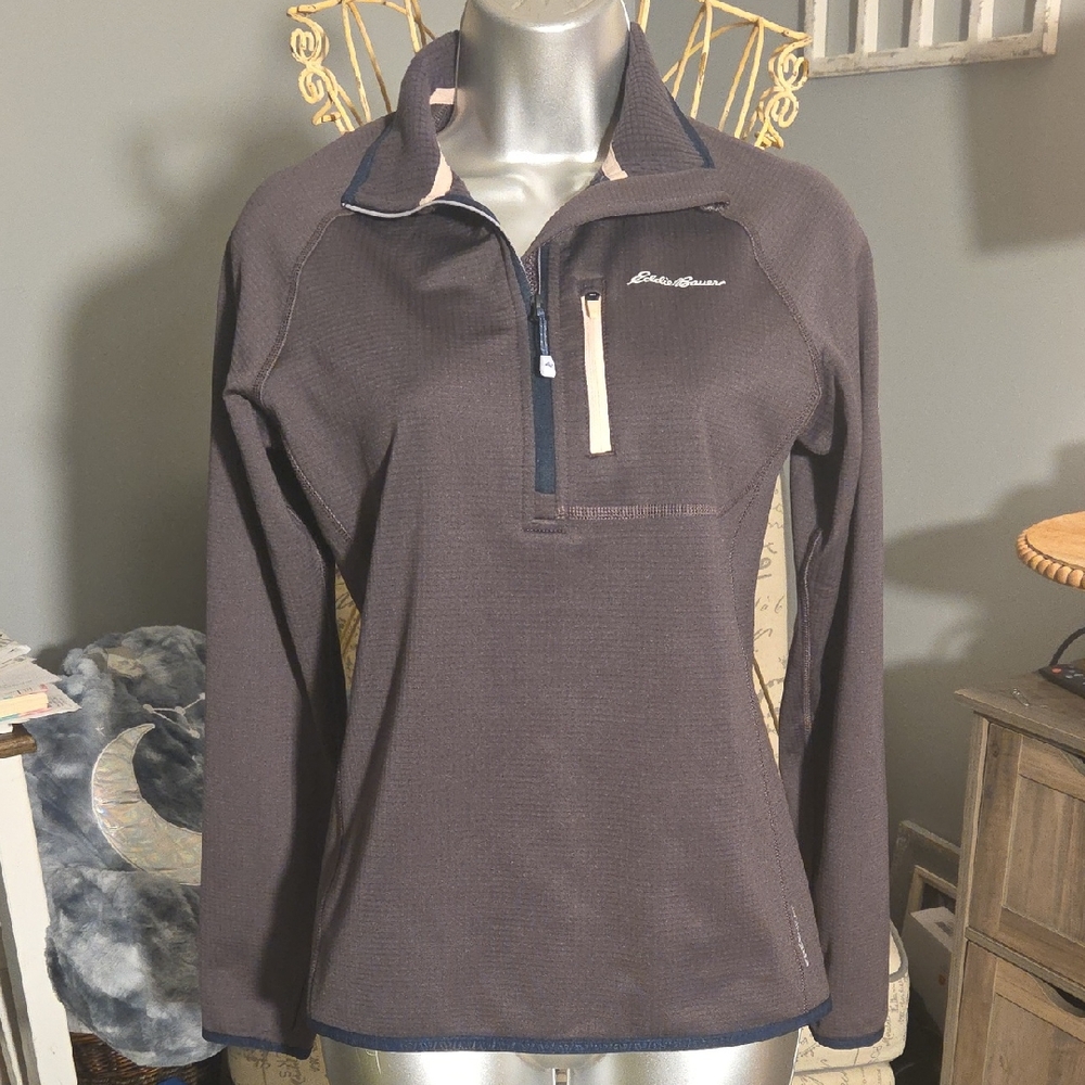 Eddie Bauer Dark Gray Quarter-Zip Pullover XS